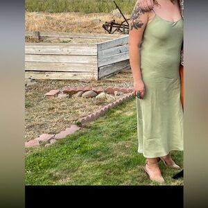 J. Crew Olive Green Slip Dress